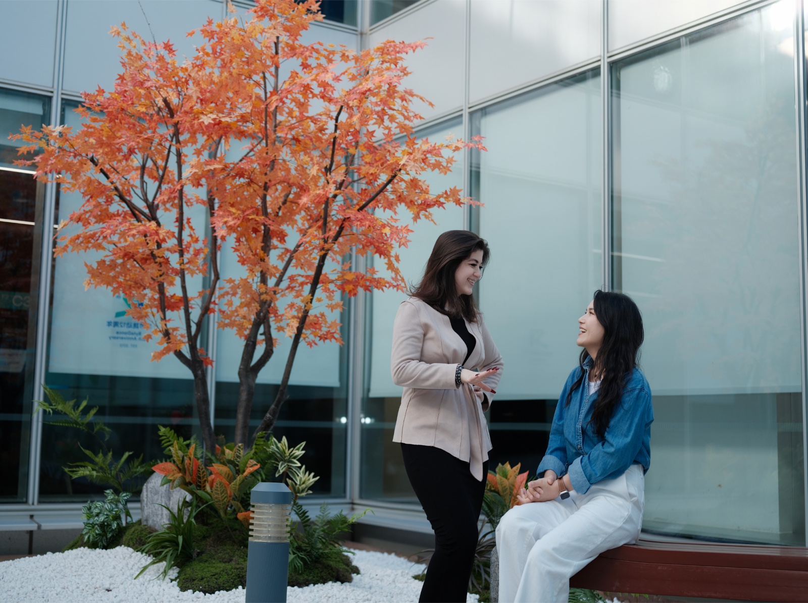 Two ByteDance colleagues having a conversation